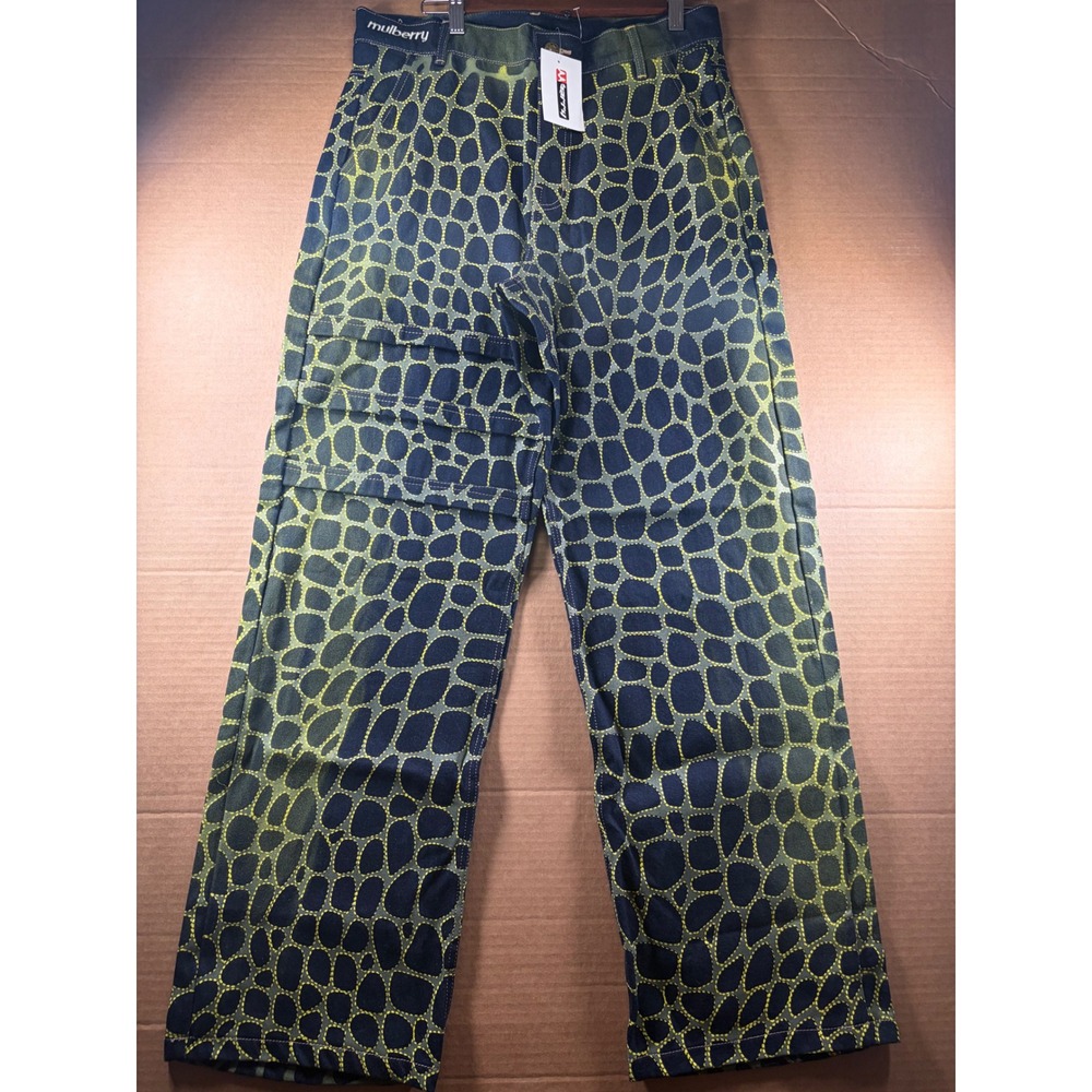 Dry Rot Mulberry Reptile Blues Jeans Mens Medium 32x30 Green Camo Denim NWT